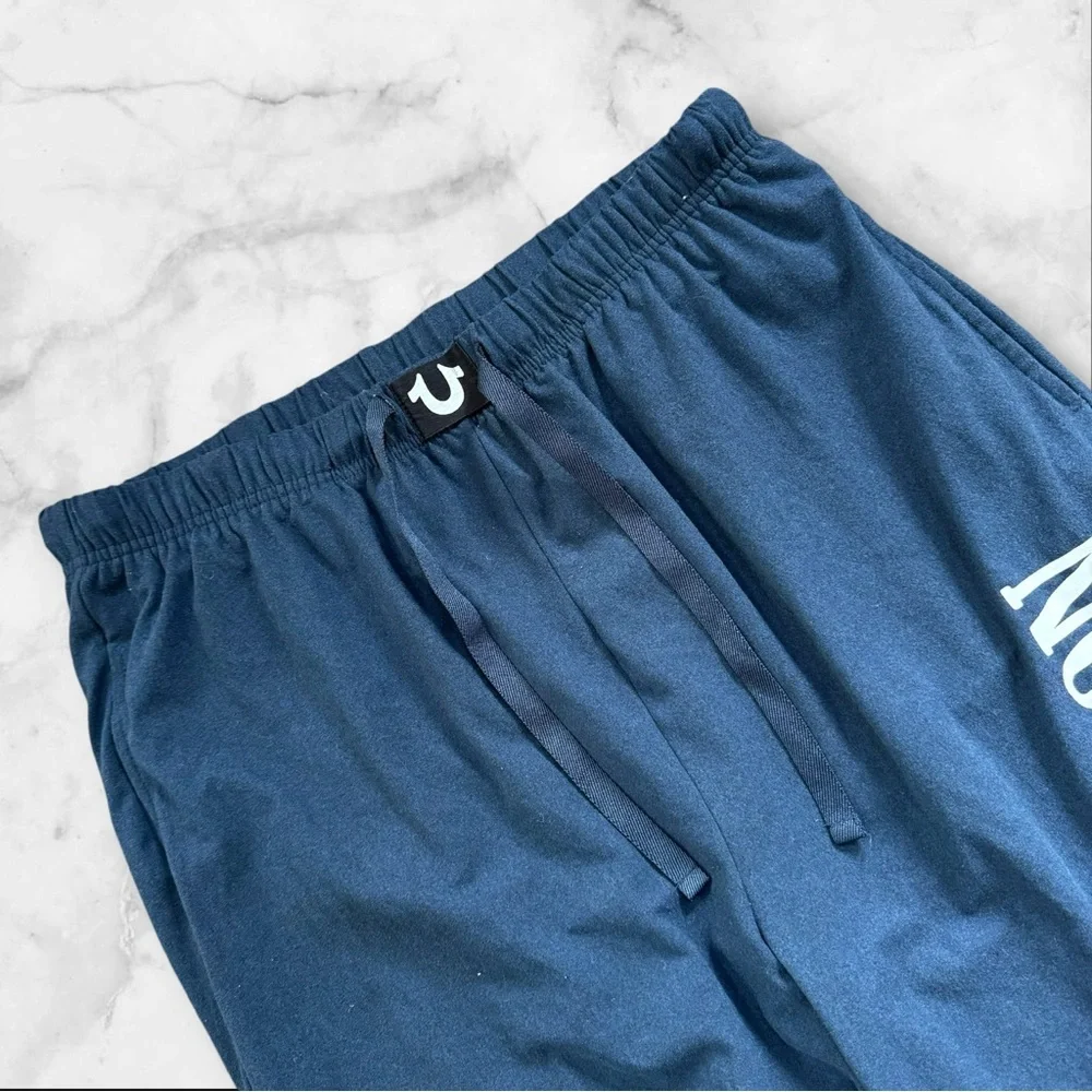 True Religion Men Jogger Pajama Pants Lightweight‎ Lounge Casual Sleep Med Blue